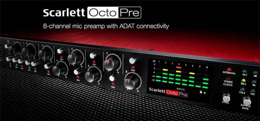 پری آمپ فوکوسرایت Focusrite Scarlett OctoPre - خرید کارت صدا - کارت صدا فوکوسرایت - فوکوسرایت - پری آمپ حرفه ای - پری آمپ فوکوسرایت - پری آمپ Focusrite - فوکوسرایت Scarlett OctoPre - فروشگاه اینترنتی فراصوت