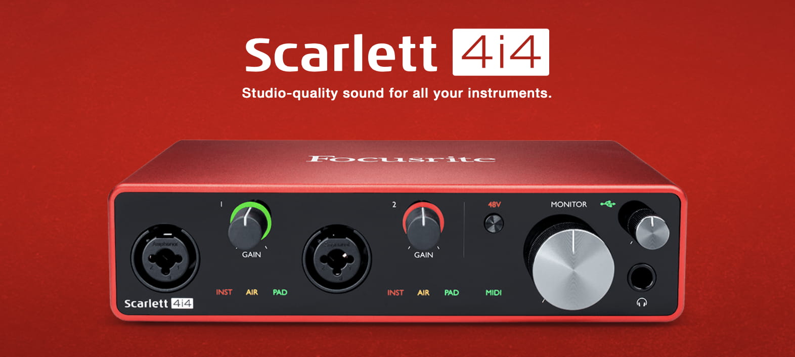 کارت صدا فوکوسرایت Focusrite Scarlett 4i4 3rd Gen - خرید کارت صدا - کارت صدا فوکوسرایت - فوکوسرایت - کارت صدا حرفه ای - کارت صدا فوکوسرایت - کارت صدا Focusrite - فوکوسرایت Scarlett 4i4 3rd Gen - فروشگاه اینترنتی فراصوت